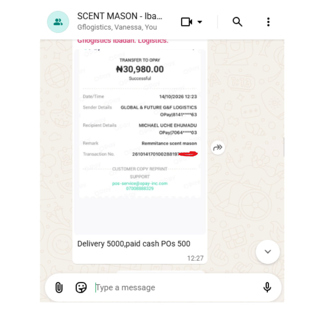 Customer transaction evidence