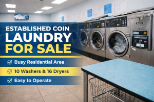 Established Coin Laundry – 10 Washers & 16 Dryers – Easy to Run