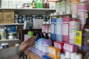 Health Food Store On Busy Main Shopping Strip