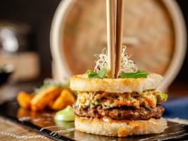 Busy Sushi train restaurant in new Commercial-Residential Complex building in Clayton
