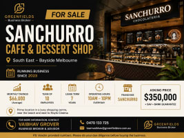 San Churro Café & Dessert Franchise for Sale | Prime Bayside Location in Frankston