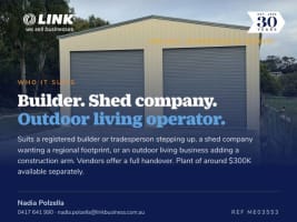 Registered Shed Construction Business, $3.1M Revenue