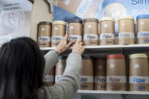 Health Food Store On Busy Main Shopping Strip