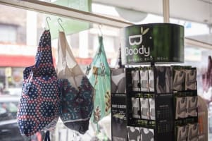 Health Food Store On Busy Main Shopping Strip
