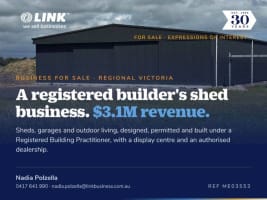 Registered Shed Construction Business, $3.1M Revenue
