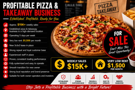 Pizza Business for Sale Caulfield North $430K + SAV [2606092]