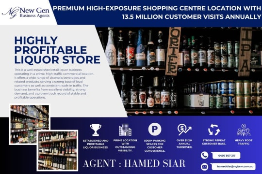 Prime Liquor Store  Busy Shopping Centre Entrance [2605062]