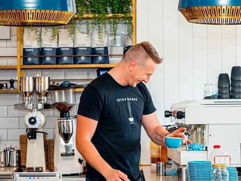 Three Beans Franchise Cafe in Busy Shopping Centre