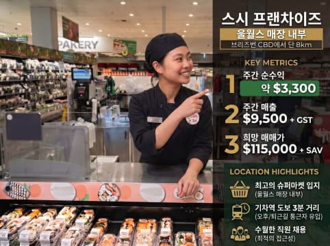 Sushi Franchise Inside Woolworths | Just 8km to Brisbane CBD | Net $3,300/Wk