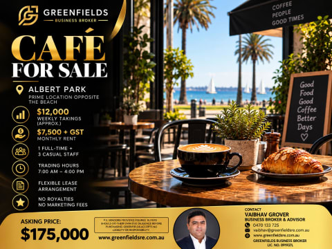 Premium Cafe & Restaurant with Liquor Licence for Sale - Albert Park