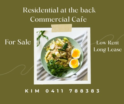 Commercial Cafe with residential rooms at rear for Sale Geelong