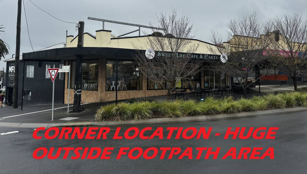 This corner cafe is big, bright and located with very high exposure.