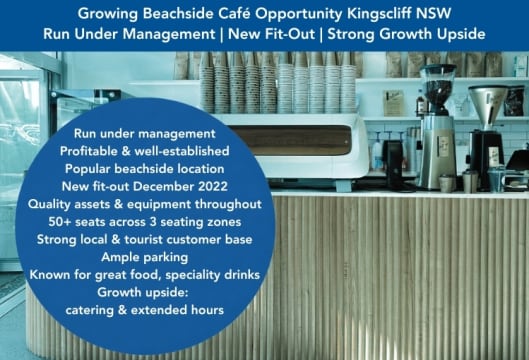 Fantastic Growing Cafe Beachside Location – Kingscliff NSW