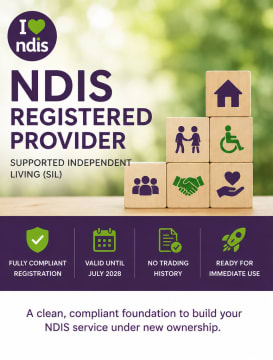 Clean NDIS Provider for Sale–SIL Registration