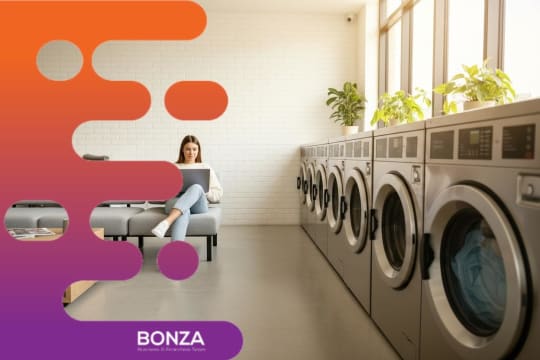 36763 Spacious Laundrette With Commercial Grade Equipment