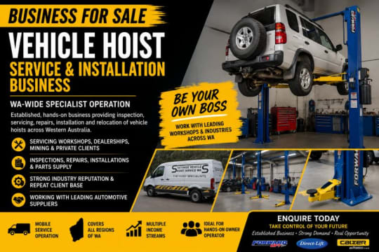 Established Vehicle Hoist Service, Installation & Repair Business