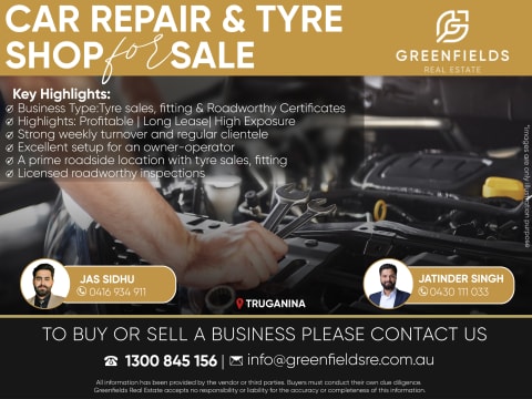 Car Repair & Tyre Shop for Sale – Truganina