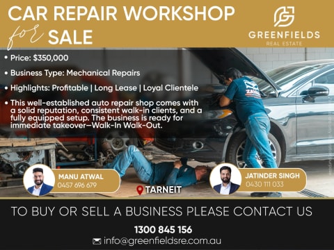 Profitable Car Repair Workshop in Tarneit | Loyal Clients | Long Lease