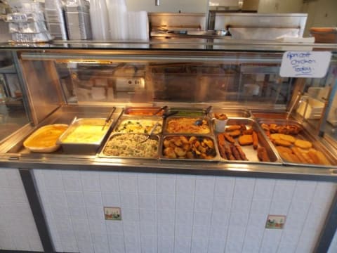 Johnos BBQ chickens salads and seafood