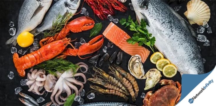 For Sale Fresh, Cooked Seafood Busy Train Station Shopping Mall Edgecliff Sydney