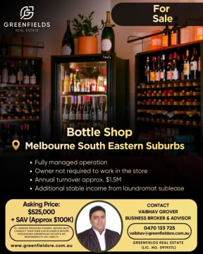 Profitable Bottle Shop for Sale  Melbourne South Eastern Suburbs | Fully Under Management