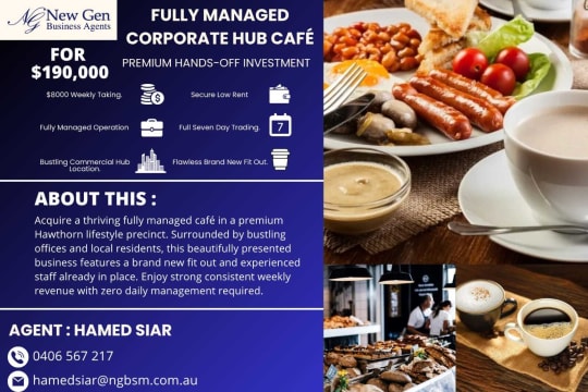 Fully Managed Café – Prime Location near Hawthorn | Consistent Weekly Takings [2605151]