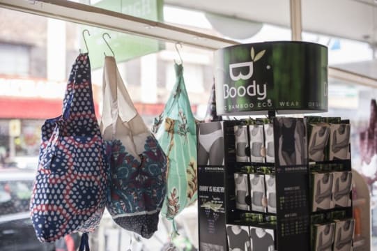 Health Food Store On Busy Main Shopping Strip