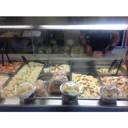 Johnos BBQ chickens salads and seafood