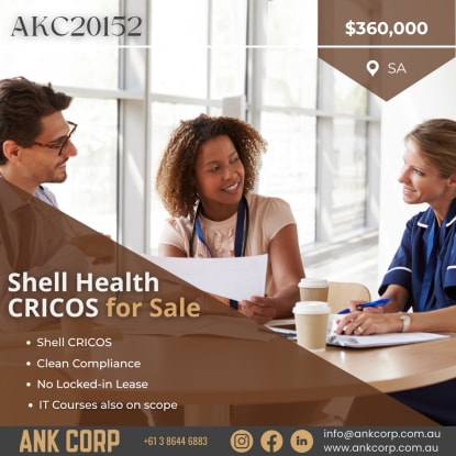SHELL Healthcare CRICOS for Sale | $360,000 | SA | AKC20152
