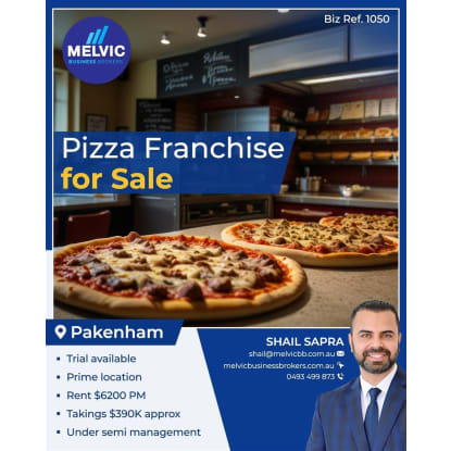 Pizza Franchise Take away Business for sale Takings 9500PW