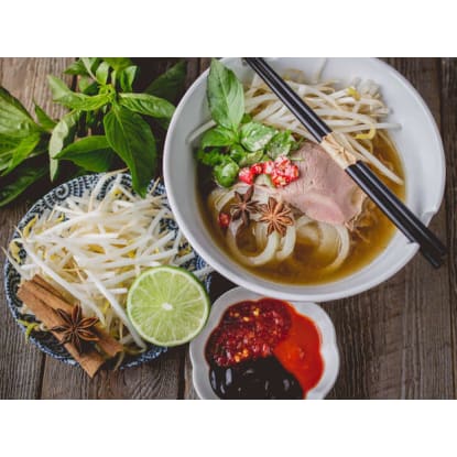 Busy Vietnamese cafe restaurant on busy dining street in Bayswater