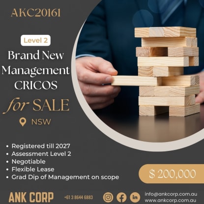 Management CRICOS for Sale | NSW | $200,000 | AKC20161