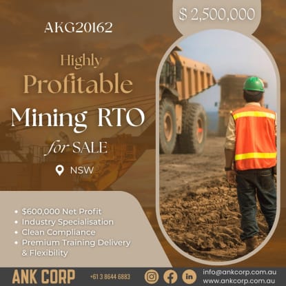 Profitable Mining RTO for Sale | NSW | $2,500,000 | AKG20162