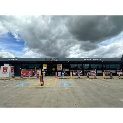 Modern Shell Petrol Station - Convenience Store. Truck Stop on Main Highway
