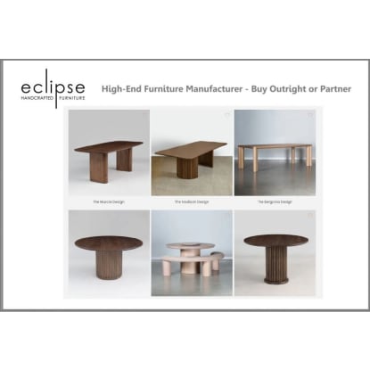 High-End Furniture Manufacturer - Buy Outright or Partner