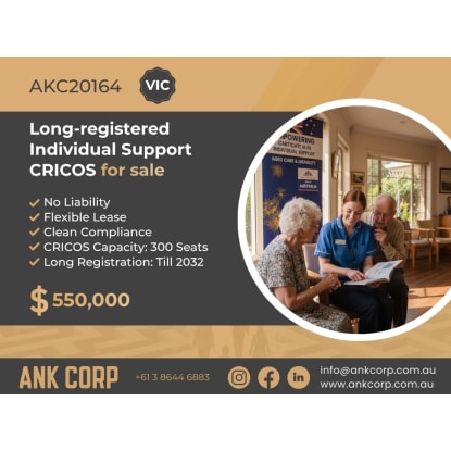Individual Support Shell CRICOS For Sale | VIC | $550,000