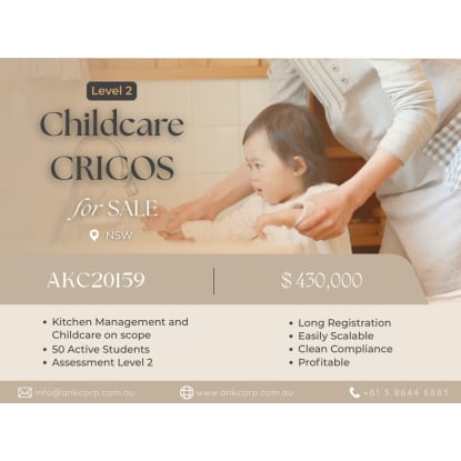 Childcare CRICOS for Sale | NSW | $430,000 | AKC20159