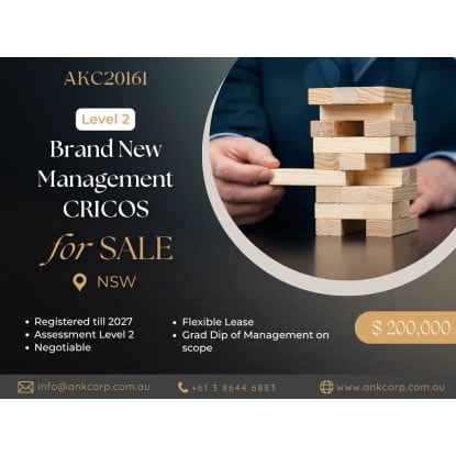 Management CRICOS for Sale | NSW | $200,000 | AKC20161