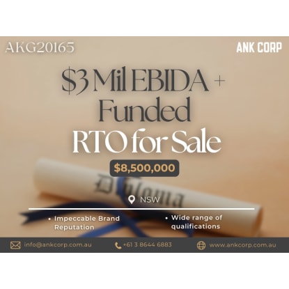 $3Mil EBIDA + Funded RTO for Sale | $8,500,000 | NSW