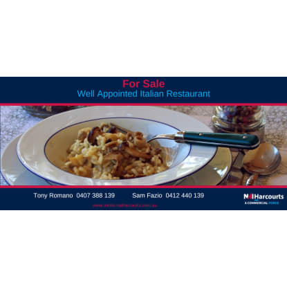 MAKE AN OFFER - Well Appointed Italian Restaurant For Sale!