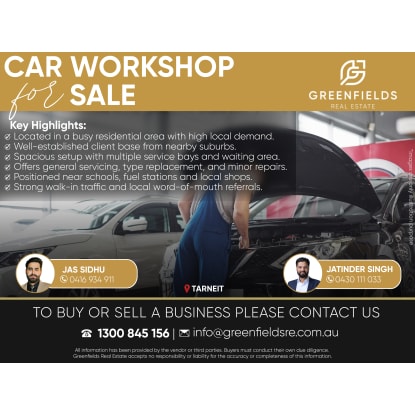 Established Car Workshop in High-Demand Residential Area