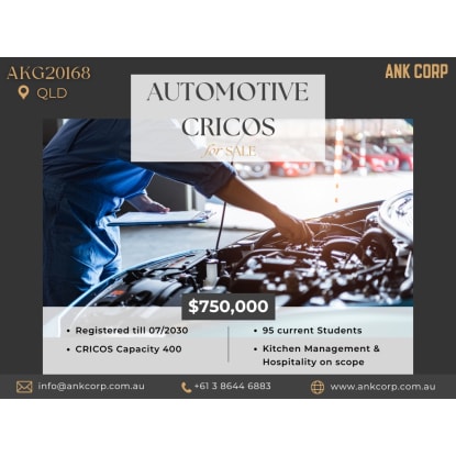 Automotive CRICOS for Sale | QLD | $750,000 | AKG20168