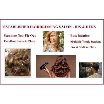 Established Hairdressing salon of 40+ yrs, busy location w/ stunning new fit-out