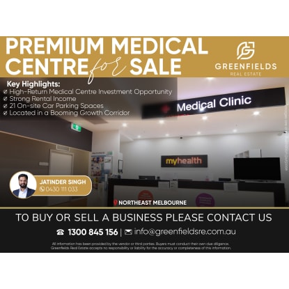 High Return Premium Medical Centre for Sale in North East Melbourne - Strong Rental Income