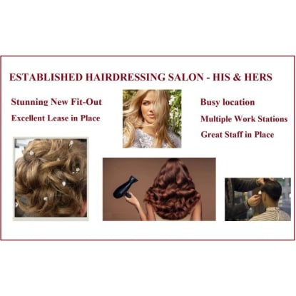 Established Hairdressing salon of 40+ yrs, busy location w/ stunning new fit-out