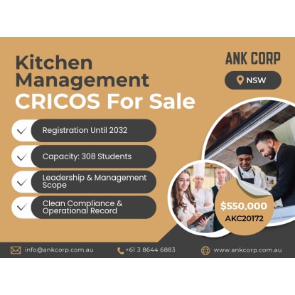 ​CRICOS RTO For Sale – Established Hospitality & Leadership Provider | NSW | AKC20172