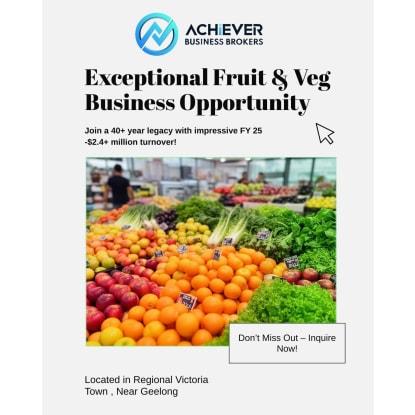 Established Fruit & Veg Retail & Wholesale Business – Regional Victoria Town, Near Geelong