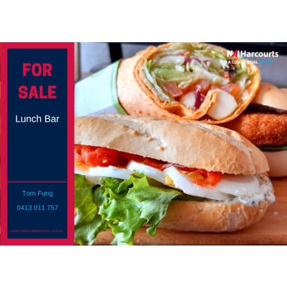 Lunch Bar For Sale - Fantastic Location!