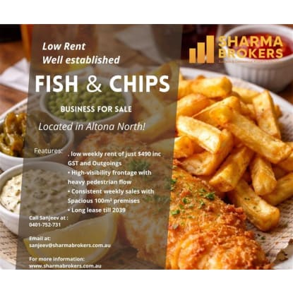 Low Rent Fish & Chip Business for Sale - Altona North!