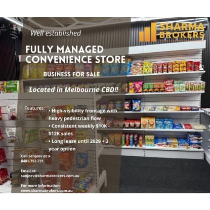 Fully Managed Convenience Store | Melbourne CBD!